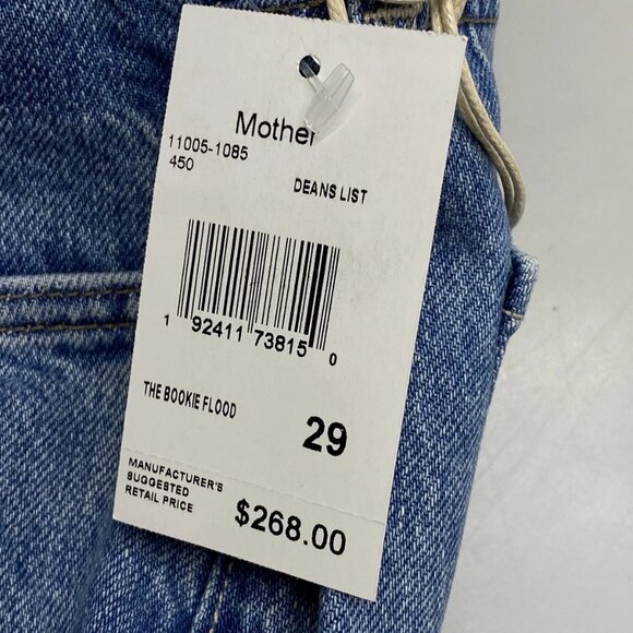 NEW MOTHER  The Bookie Flood Jeans Deans List Blue Size 29 High Rise Bootcut - Picture 2 of 11